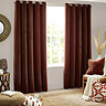 Heavy chenille nutmeg curtains on window image 1