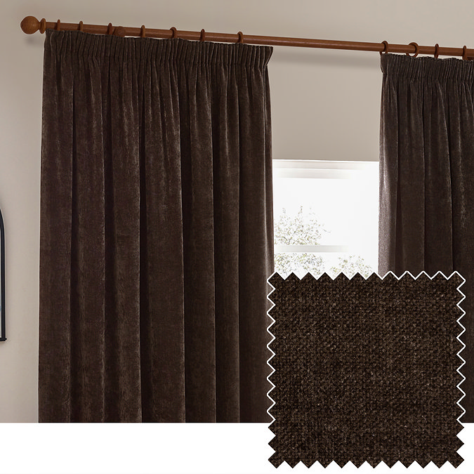 Heavy Chenille Brown curtain swatch image 4
