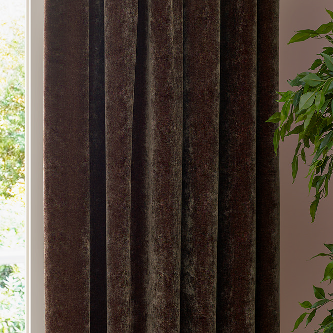 Heavy chenille curtain close up image 2