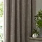 Heavy chenille greige curtain close up image 2