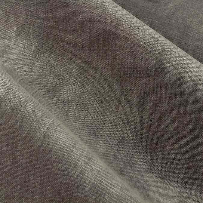 Heavy chenille greige curtain texture close up image 3