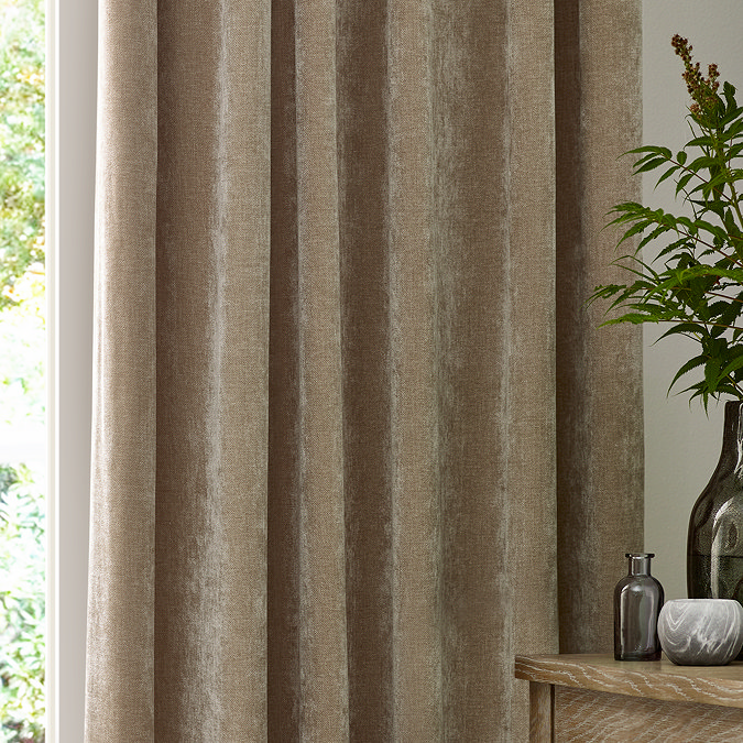 Heavy chenille linen curtain close up image 1