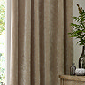 Heavy chenille linen curtain close up image 1