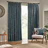 Heavy chenille curtain marine on window image 1
