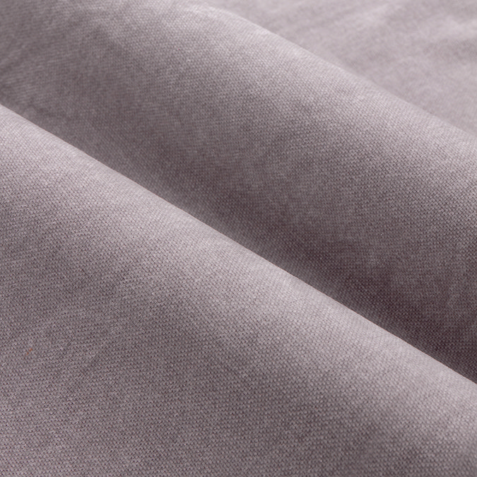 Heavy Chenille Mauve pencil pleat curtains close up texture image