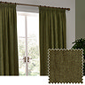 Heavy chenille olive curtain swatch image 5