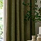Heavy chenille olive curtain close up image 2