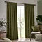 Heavy chenille olive curtain on window image 1