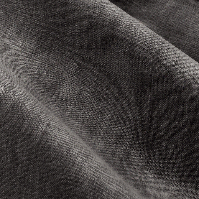 Close up of Heavy Chenille Pencil Pleat curtain in Charcoal image 3