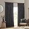 Heavy Chenille Charcoal curtain on window image 1