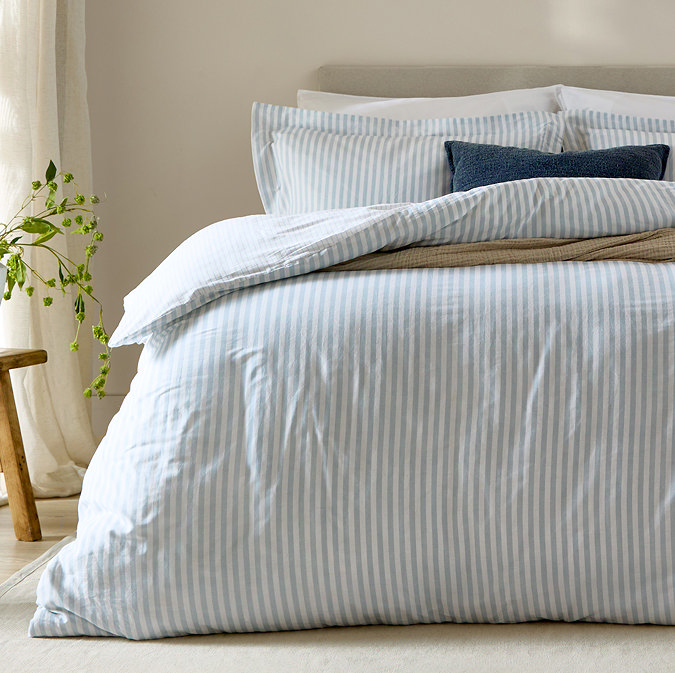 Hebden Duvet Cover Set in mineral blue image 3