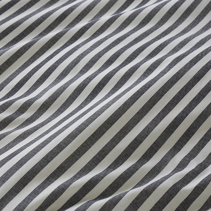 Hebden Mélange Stripe Duvet Cover Set - Black carousel image