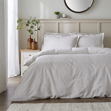 Hebden Mélange Stripe Duvet Cover Set - Natural carousel image