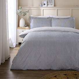 Hebden Mélange Stripe Duvet Cover Set - Navy main image
