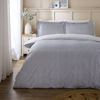 Hebden Mélange Stripe Duvet Cover Set - Navy main image