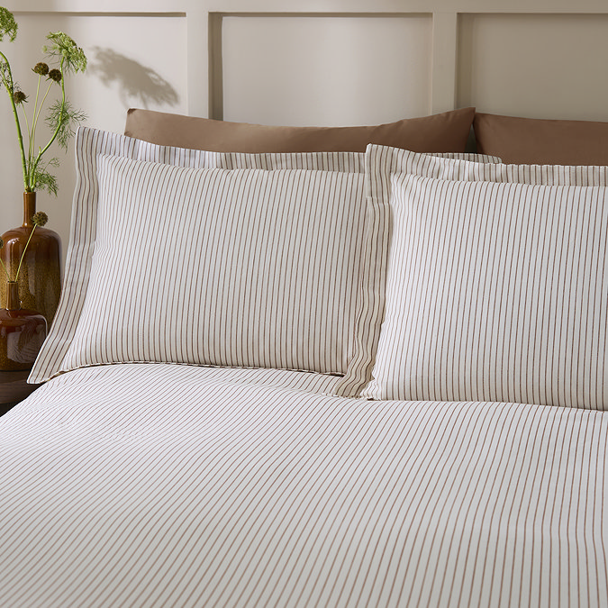 Hebden Mélange Stripe Duvet Cover Set - Pecan carousel image
