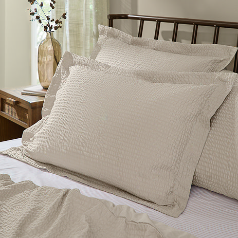 stone seersucker pillowcase