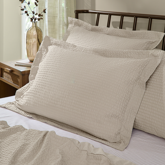 stone seersucker pillowcase