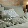 Hebden relaxed waffle duvet cover set bay green