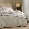 Hebden relaxed waffle duvet cover set stone