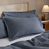 Hebden Relaxed Waffle pillowcase pairs denim blue