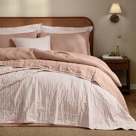 hebden bedspread blush and cotta