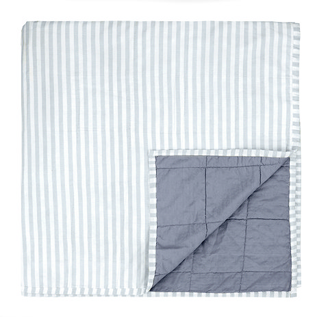 Hebden Stripe 265x265cm bedspread mineral denim blue