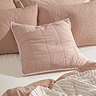 Hebden Feather Cushion 55x55cm Blush and Cotta image 