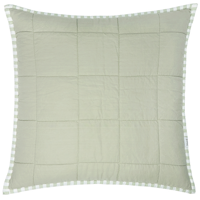 Hebden Feather Cushion 55x55cm Eucalyptus and bay green image 