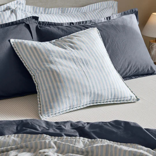 Hebden Stripe Mineral and Denim Blue