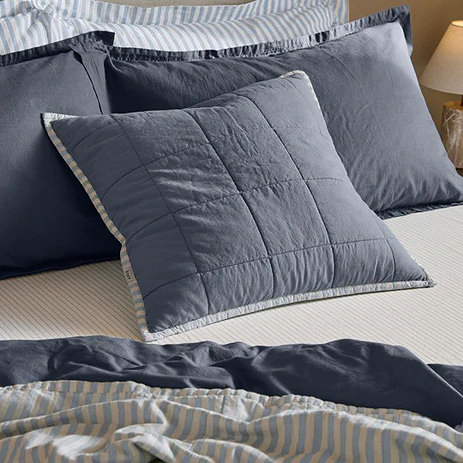 Hebden Stripe Mineral and Denim Blue