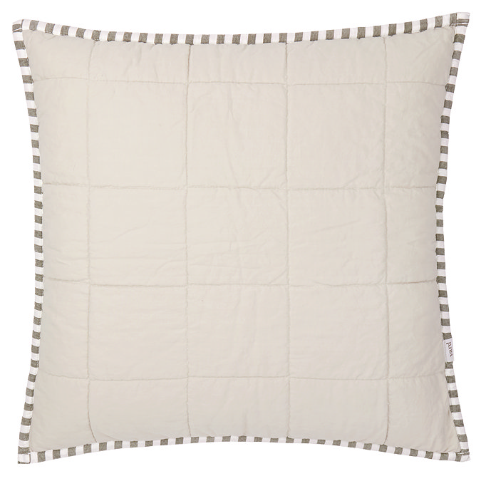 Hebden Stripe 55x55cm feather cushion Mole & Stone image