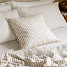 Hebden Stripe 55x55cm feather cushion Natural & Stone image