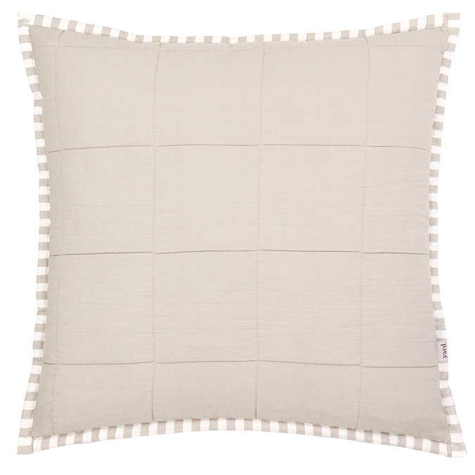 Hebden Stripe 55x55cm feather cushion Natural & Stone image