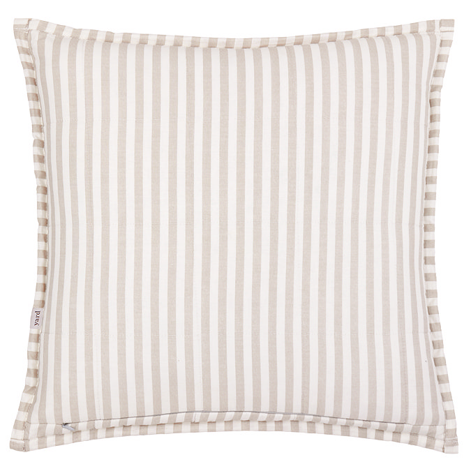 Hebden Stripe 55x55cm feather cushion Natural & Stone image