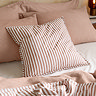 Hebden Stripe 55x55cm feather cushion Pecan & Cotta image
