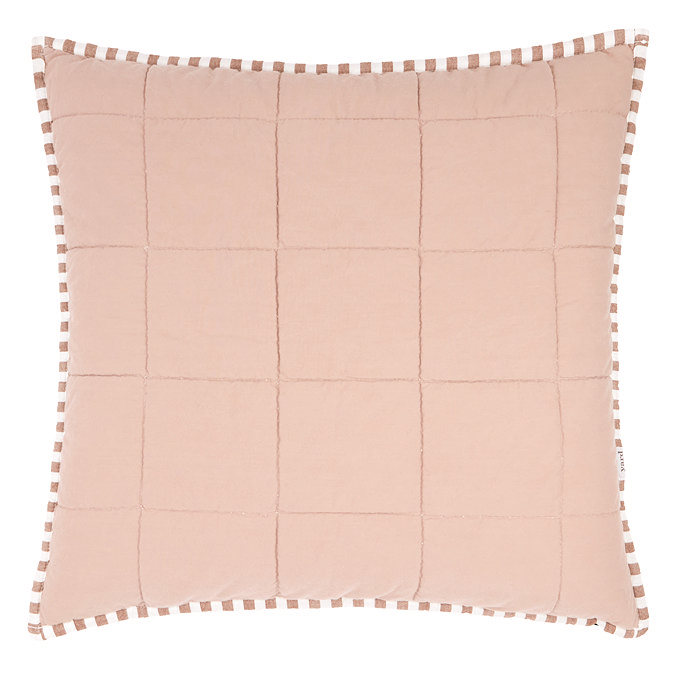 Hebden Stripe 55x55cm feather cushion Pecan & Cotta image