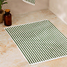 Hebden Stripe Bath Mat - Forest Green main image