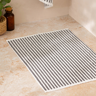 Hebden Stripe Bath Mat - Grey main image