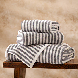 Hebden Stripe Towel - Grey main image