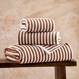 Hebden Stripe Towel - Pecan main image