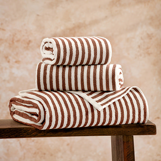 Hebden Stripe Towel - Pecan main image