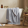 Hebden stripe towel imagery mineral blue