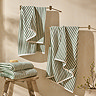 Hebden green and beige towel imagery