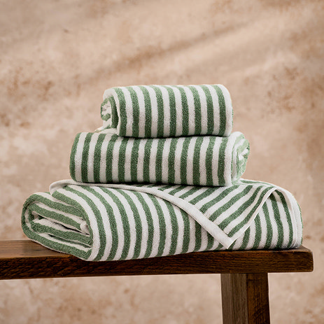 Hebden Green & Beige Towels Image