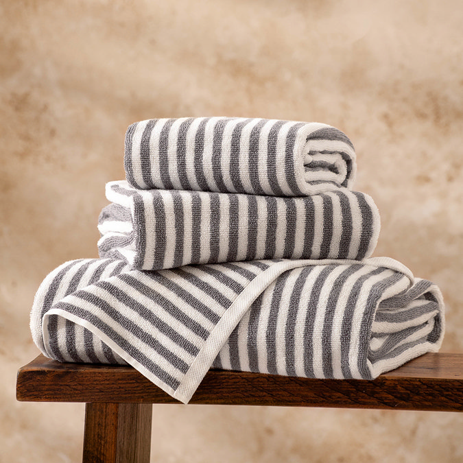 Hebden Stripe Towel - Grey main image