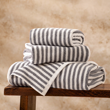 Hebden Stripe Towel - Grey carousel image