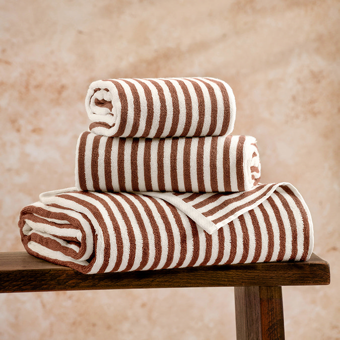 Hebden Stripe Towel - Pecan main image