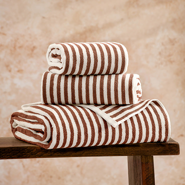 Hebden Stripe Towel - Pecan carousel image