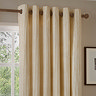 Hebden Striped Blackout Eyelet curtains in honey yellow over a window close up image